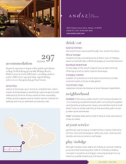 Andaz-Maui Fact Sheet